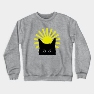 Black Cat and  Sun Crewneck Sweatshirt